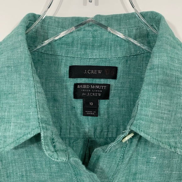 J.Crew Baird McNutt Irish Linen Popover Top Sz 10 - Picture 3 of 7